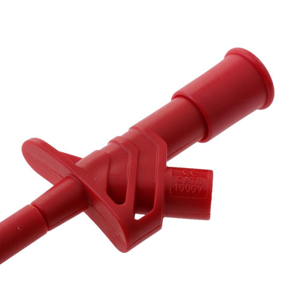 2X Insulated Quick Test Hook Clip High Voltage Flexible Testing Probe red