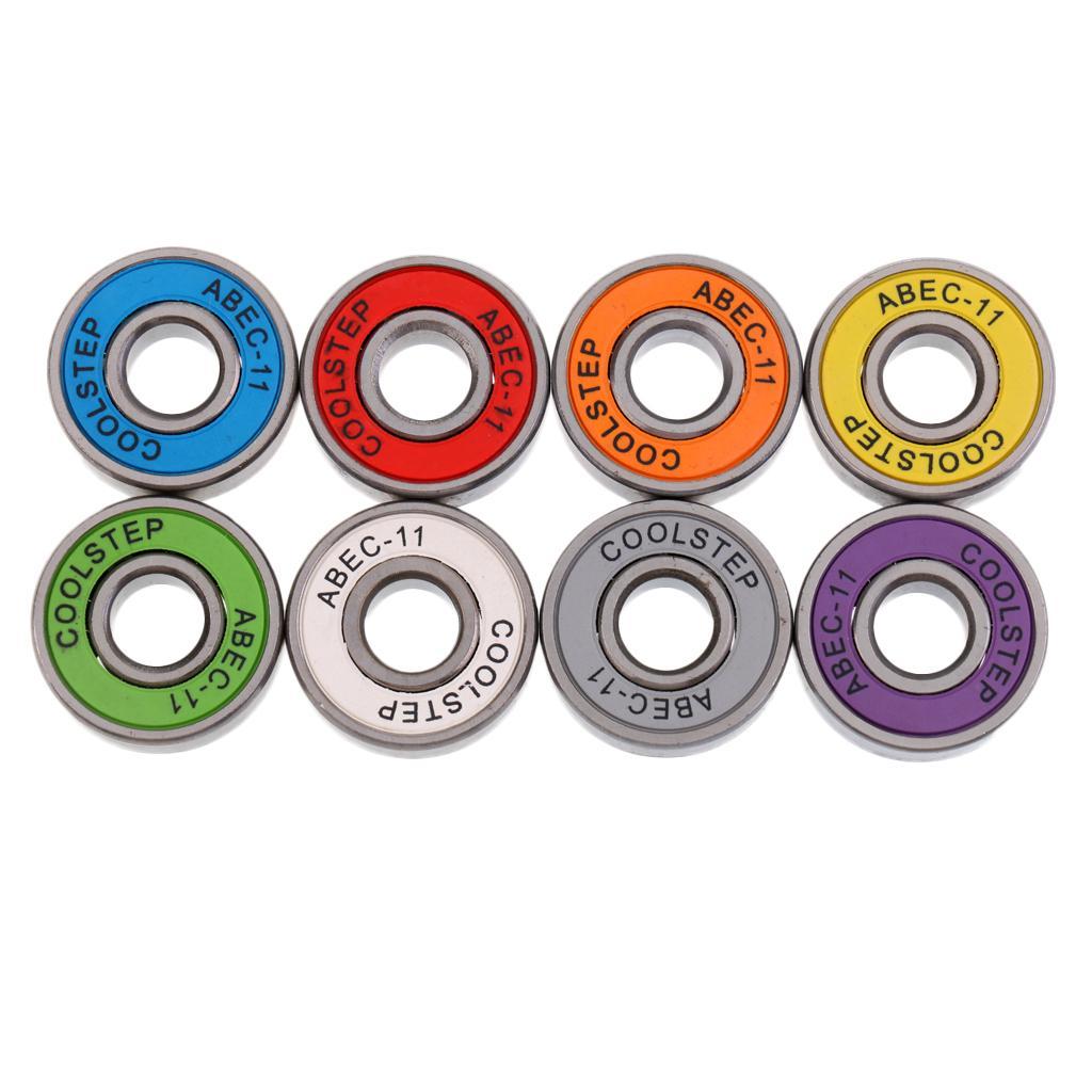 7x8pc Skateboard Bearings Durable Longboard Bearings Scooter Bearings ABEC-11