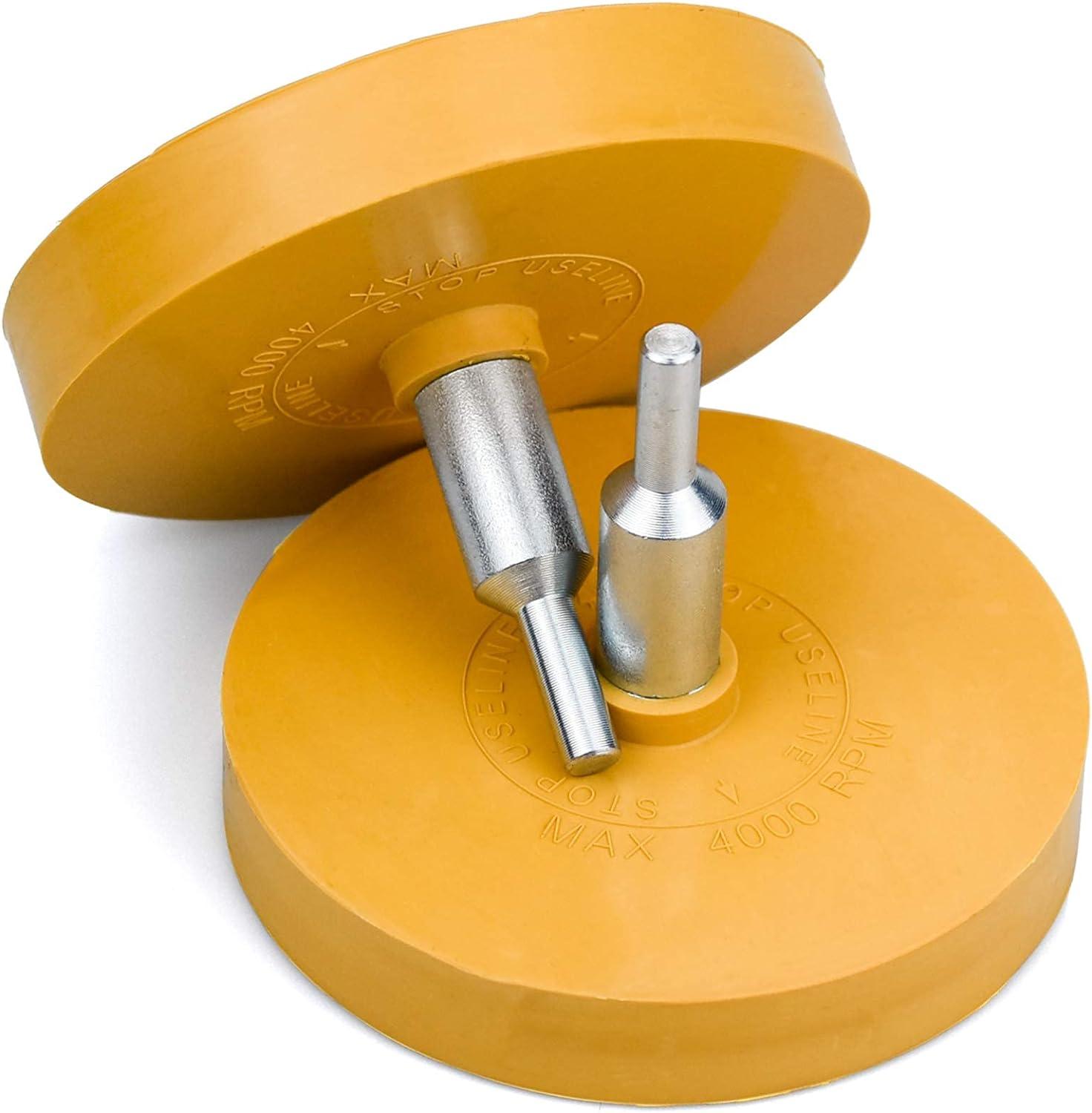 2 Chiếc Thân Xe Tẩy Đồ Trang Trí Bánh Xe 100 Mm Cao Su Tẩy Đĩa Khoan Tẩy Miếng Dán Với 2 Bộ Chuyển Đổi