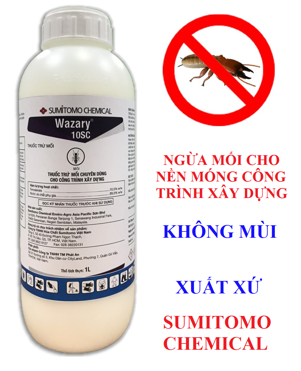 Thuốc diệt mối và ngừa mối Warazy 10SC chai 1 lít - diệt phòng mối nền móng nhà và công trình lớn