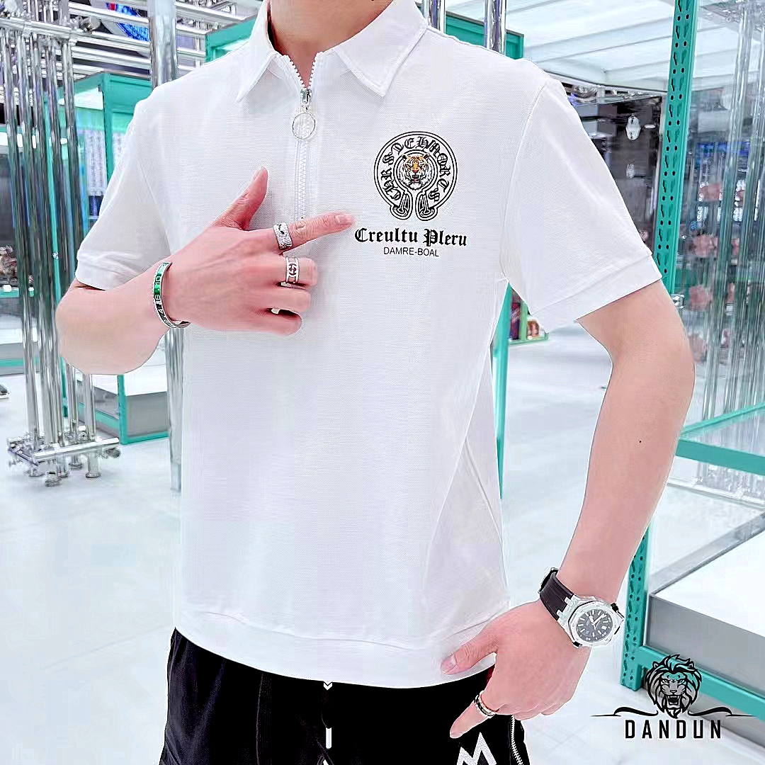 Áo thun nam tay ngắn cao cấp TC chất vải cotton thoáng mát, cùng họa tiết in logo con hổ trước ngực, sau, phong cách năng động-8803