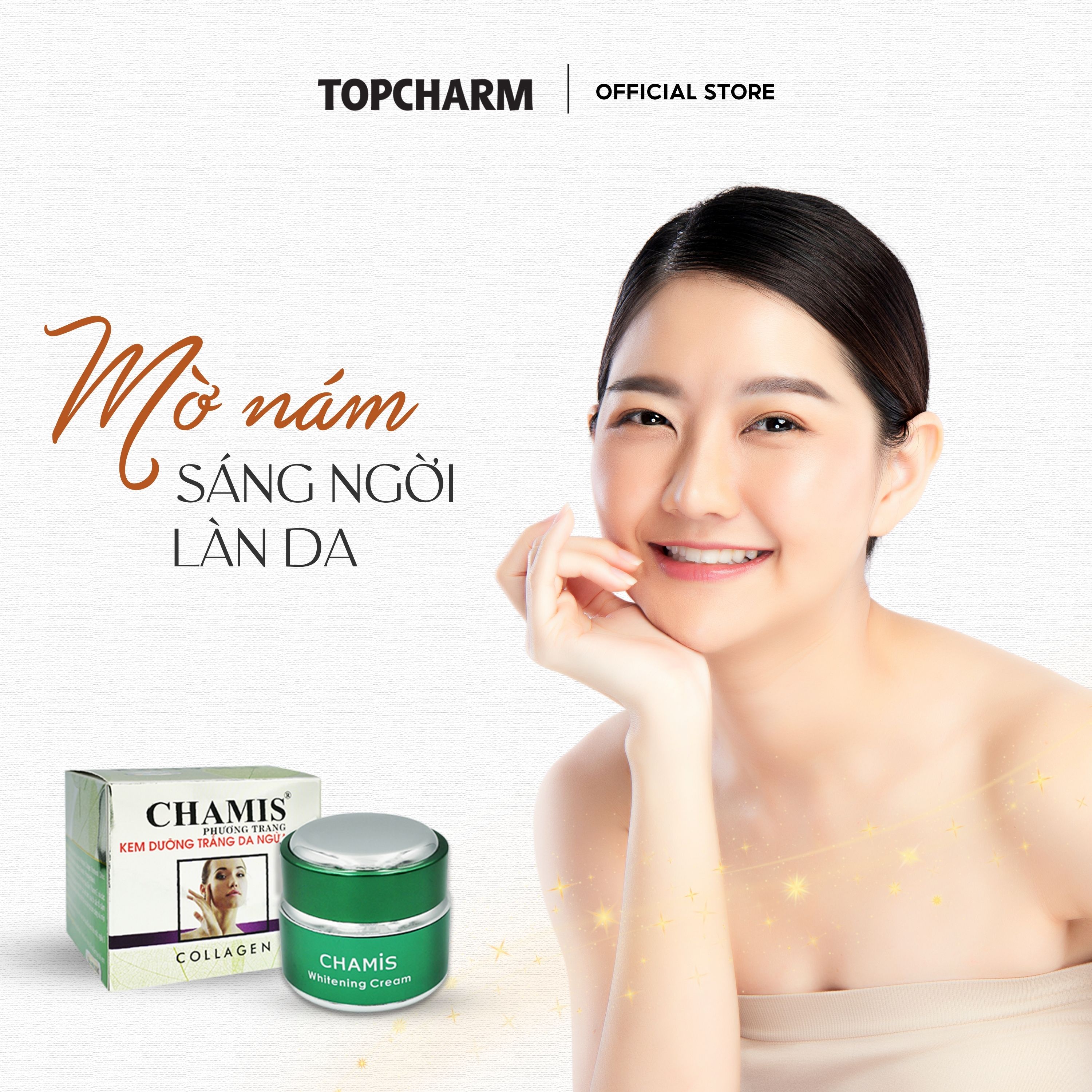 Kem dưỡng trắng, giảm mờ nám tàn nhang, mang đến làn da tươi sáng, căng bóng Chamis (dòng cao cấp)