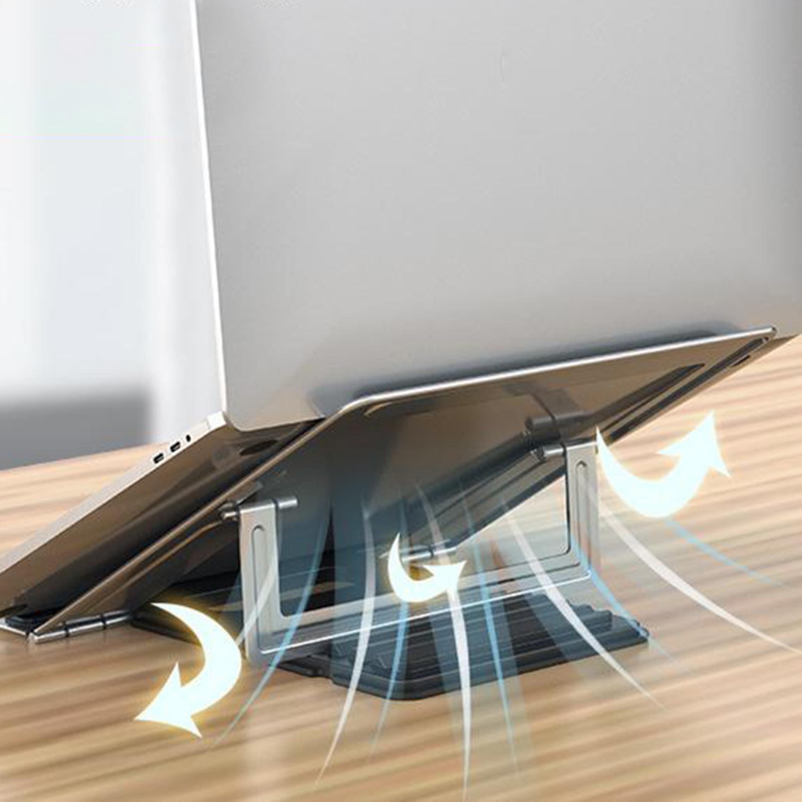 Laptop Stand, 4 Angles Portable Angled Laptop Aluminum Stand. Adjustable Height Laptop Holder with Slide-Proof Silicone for Laptop