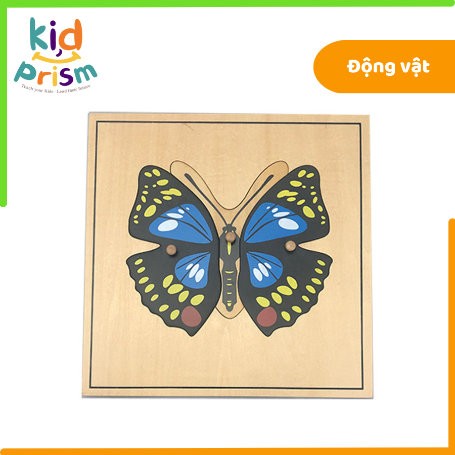 Tranh ghép 3D hình bươm bướm bằng gỗ giúp bé phát triển tư duy, kích thích trí não  (Giáo cụ Montessori)