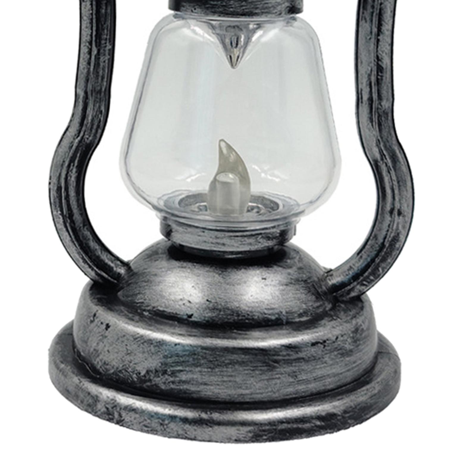 Solar LED Camping Lantern Emergency Hanging Light Lamp Patio Garden Silver