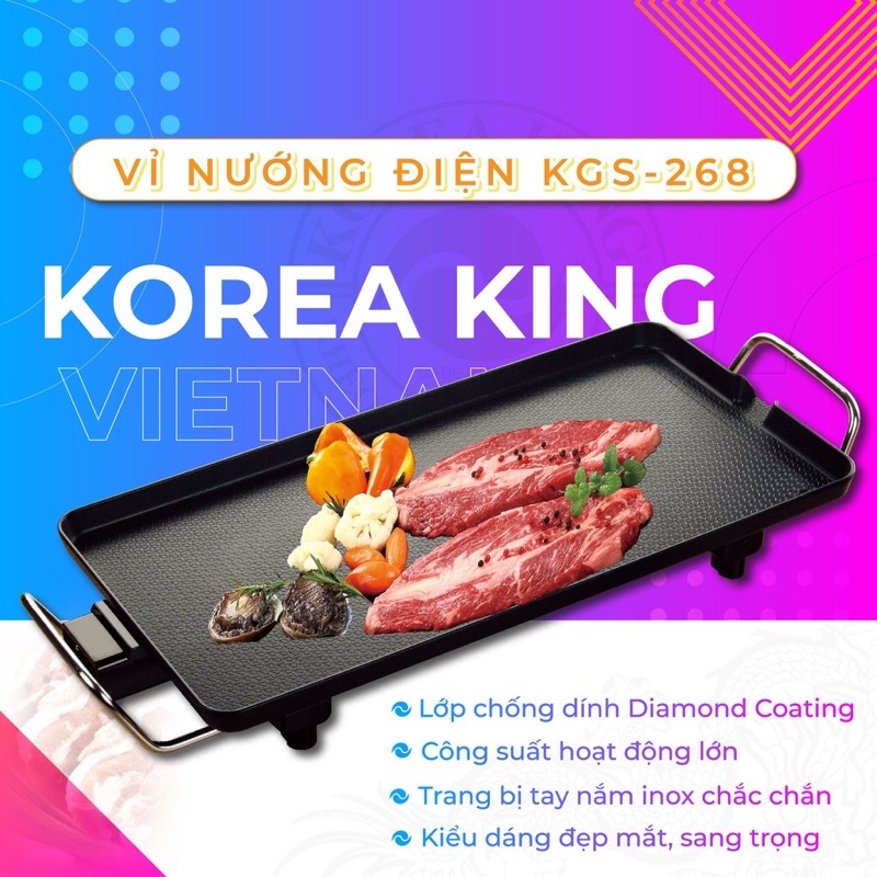 Vỉ nướng điện Korea King KGS-268 - Hàng chính hãng