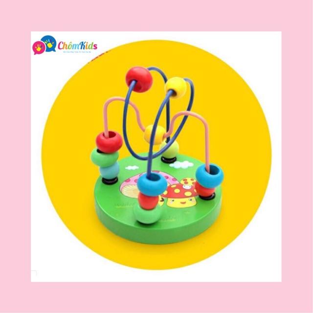 Combo Sét 4 Món Đồ Chơi - Luồn Hạt - Con Sâu Gỗ - Đàn Gỗ 8 Thanh - Cầu Vồng - Giúp Bé Phát Triển Thông Minh