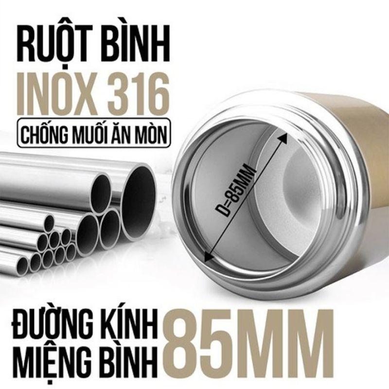 Bình ủ cháo inox 5 lớp giữ nhiệt 1000ml