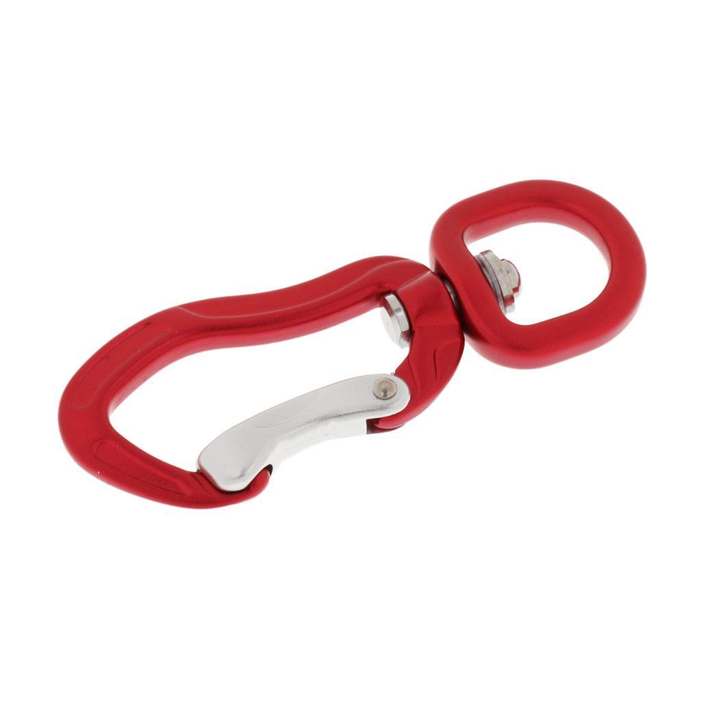 2 Pieces 400KG High Strength Swivel Eye Snap Hook Carabiner Keychain Red Black