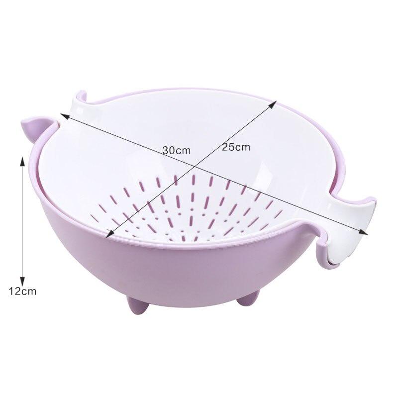 Strainer Double Layer Drainer With Handle Kitchen Tools Food Grade PP Colander Fruit Vegetable Washing Basket Strainer