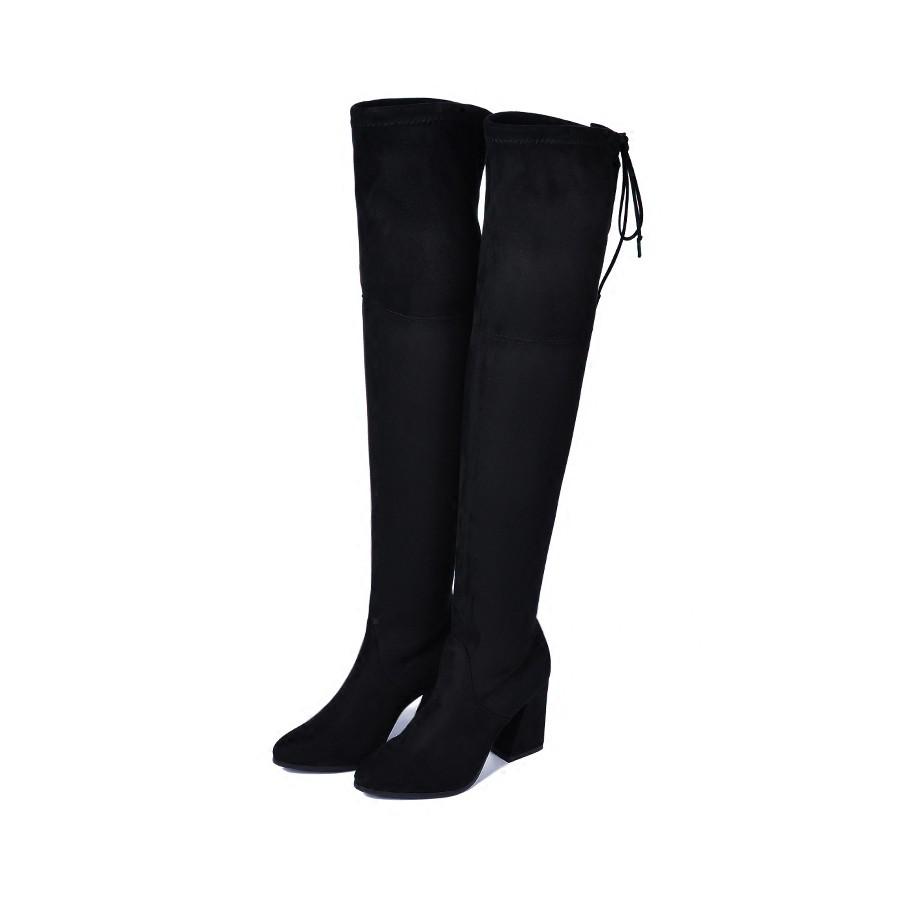 Bốt đùi gót nhọn Hàn Quốc Đế - Boots đùi nữ cao gót