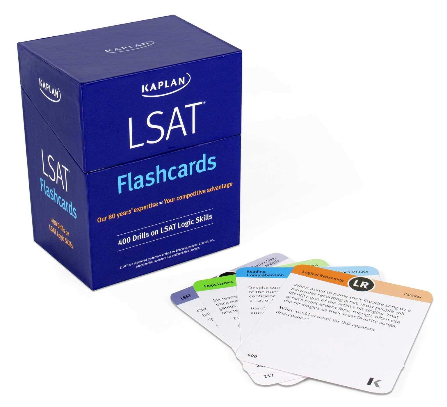 Sách ngoại văn: LSAT Prep Flashcards: 400 Drills On LSAT Logic Skills (Kaplan Test Prep)