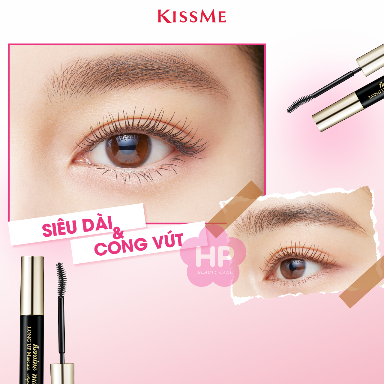 Mascara Nâng Cao Siêu Bền Trong 24h Giúp Nâng Cong Và Làm Dài Mi Tối Đa Màu Đen Tuyền #01 Kissme Heroine Make Long Up Mascara Super WP N 6 G