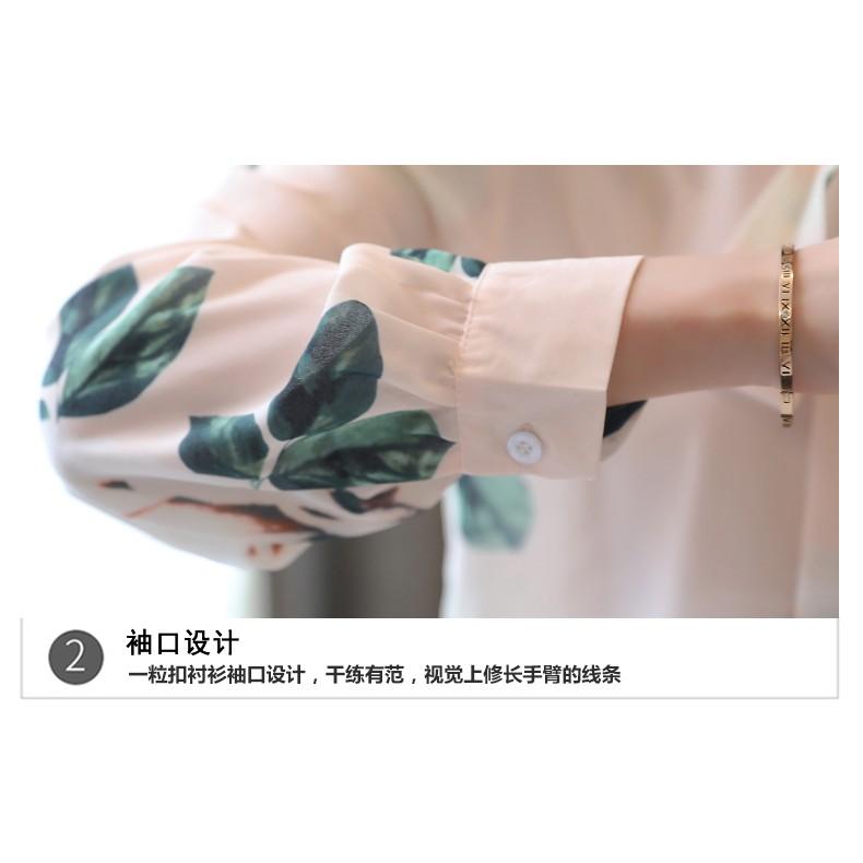 Áo sơ mi công sở nữ hoa hồng cổ nơ