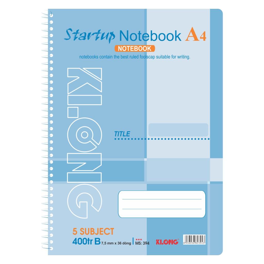 Sổ kẻ ngang lò xo đơn Startup KLONG A4 400 trang 58/92; MS: 394