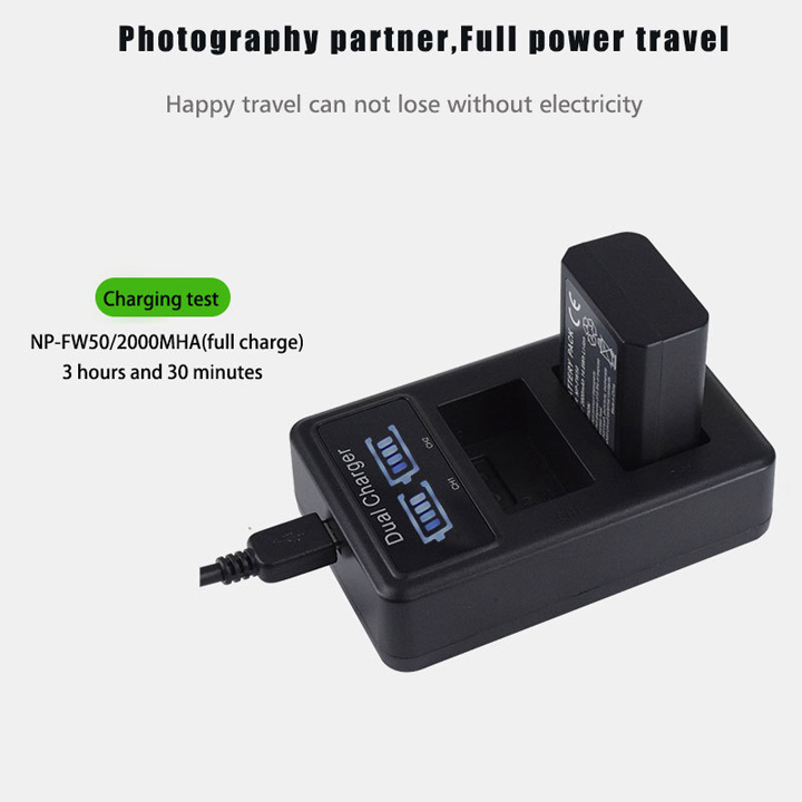 Bộ 2 Pin + Dock sạc dành cho máy ảnh Sony A6000 - A6300 - A6500 - T098