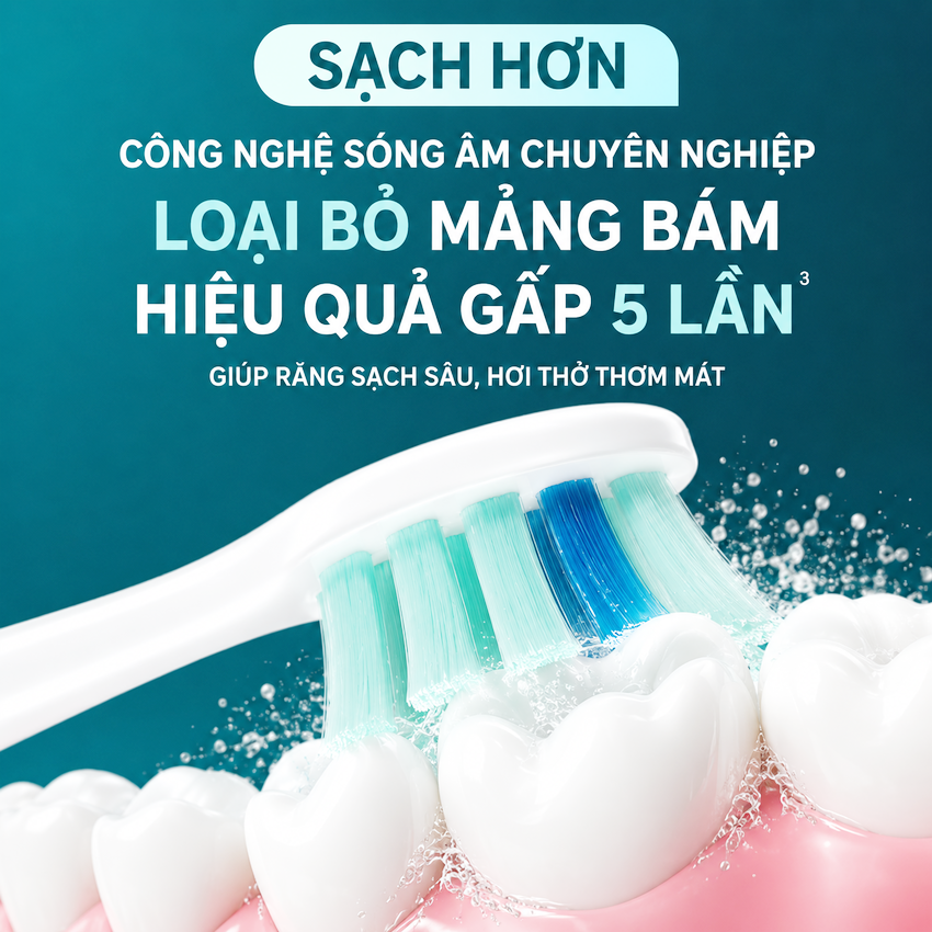 Bàn chải đánh răng điện thương hiệu Hà Lan cao cấp Philips HX5681 Sonicare Electric Toothbrush Serial 5800 - Hàng nhập khẩu