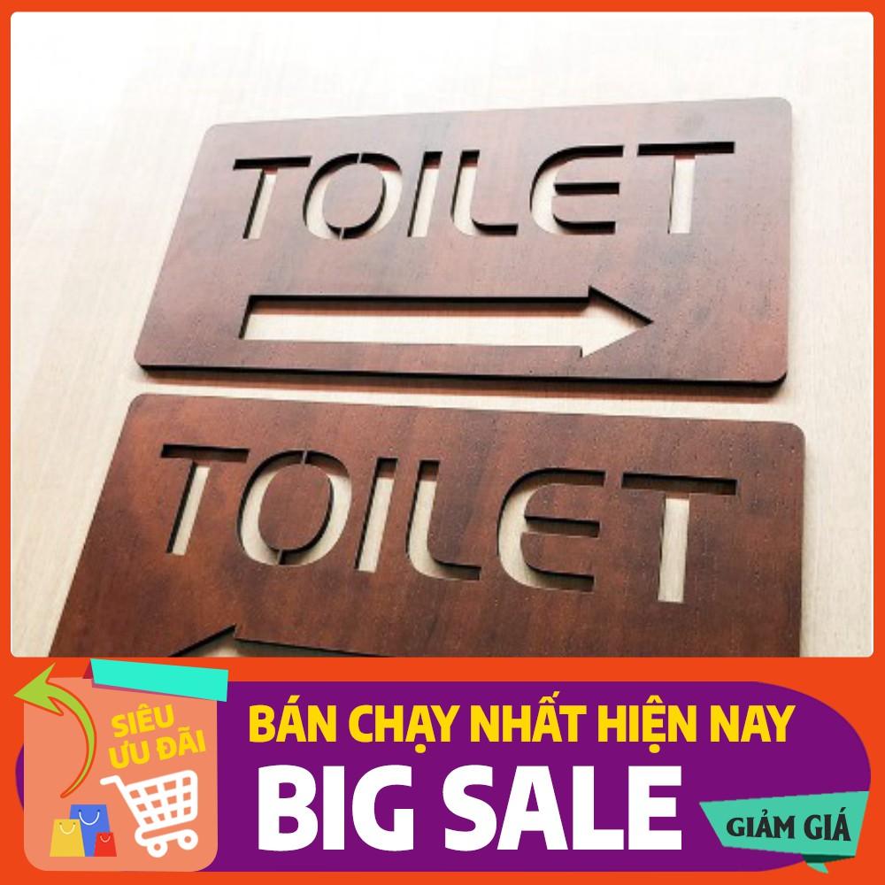Bảng gỗ chỉ dẫn hướng đi toilet trái phải dán tường cắt laser  - mẫu TH15