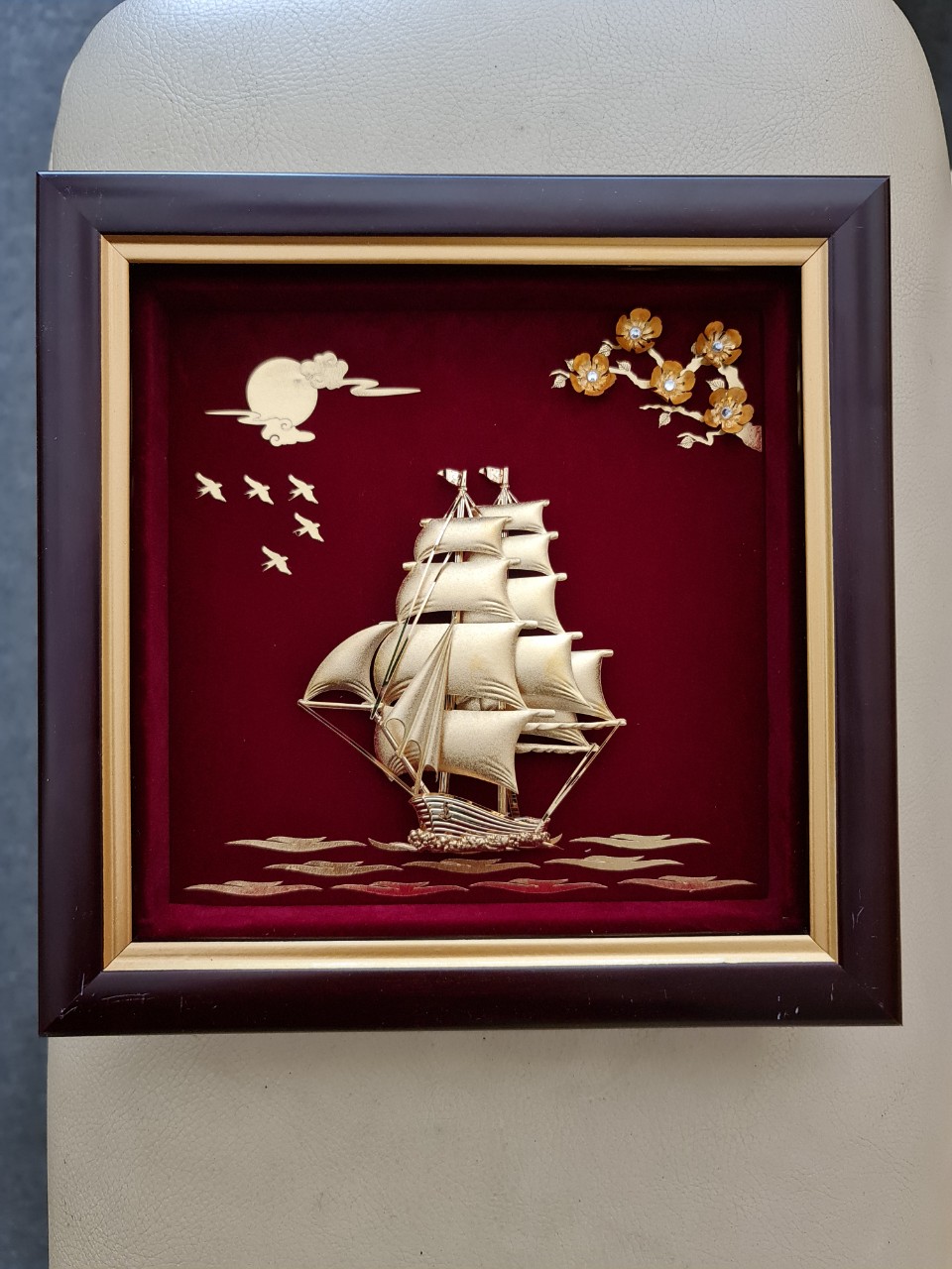 Tranh thuyền thuận buồm xuôi gió MT Gold Art- Hàng chính hãng, trang trí nhà cửa, quà tặng sếp, đối tác, khách hàng.