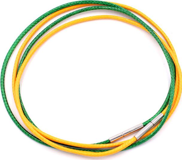 Combo 2 sợi dây vòng cổ cao su - xanh lá + vàng DCSXLV1