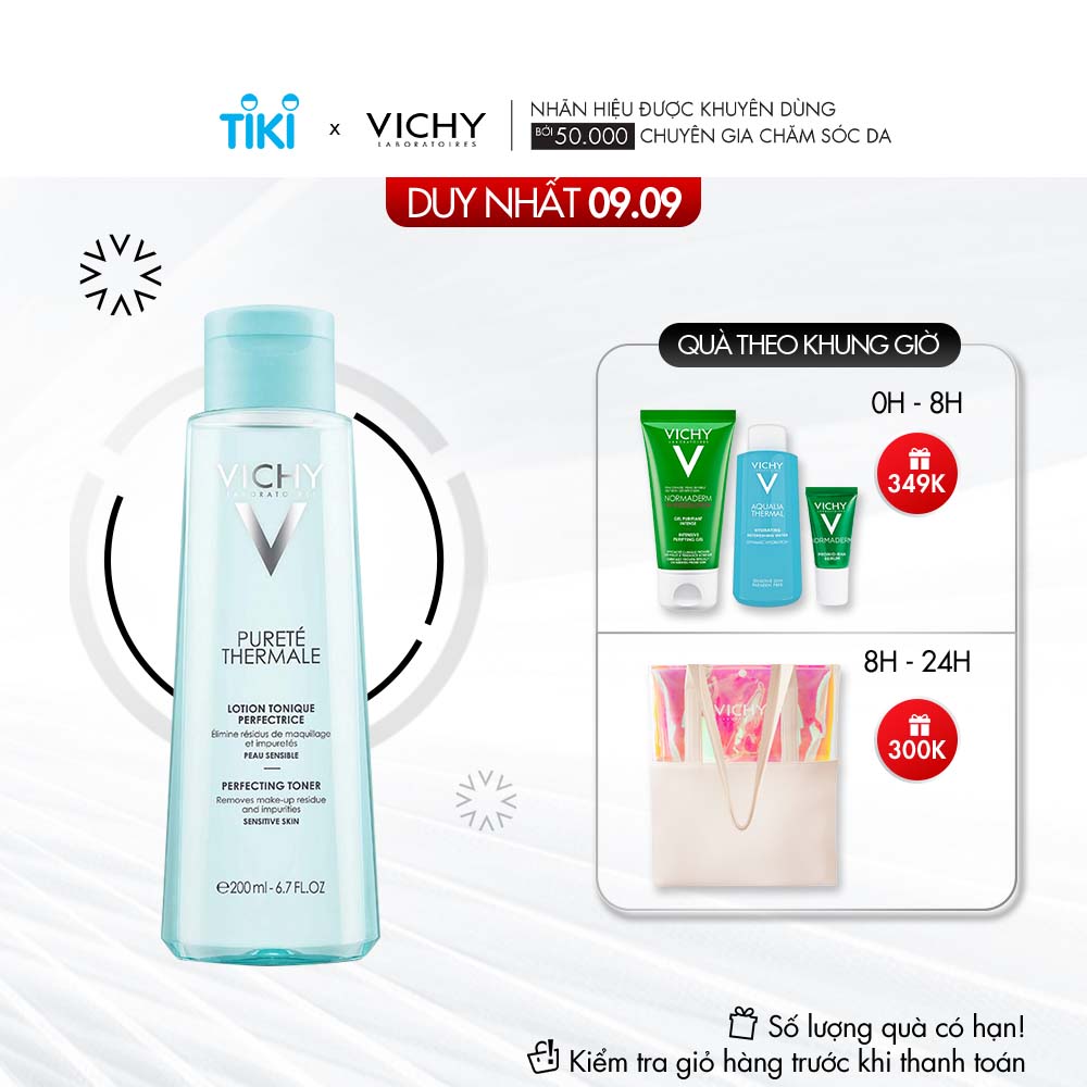 Nước cân bằng cấp ẩm dành cho da nhạy cảm Vichy Purete Thermale Perfecting Toner 200ml