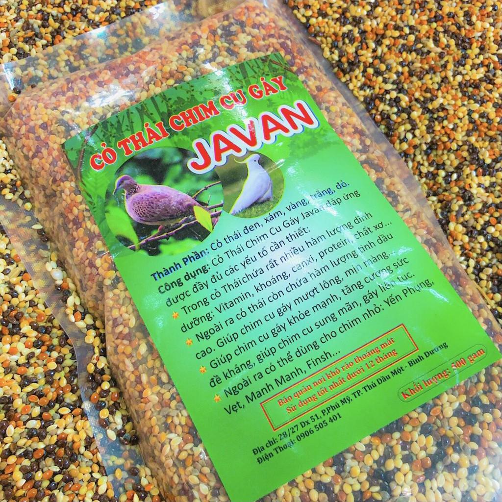 Thức ăn cỏ thái ngũ sắc chim cu gáy, 500gram hạt kê trộn dành cho Yến Phụng, Finch, 7 màu, Manh Manh