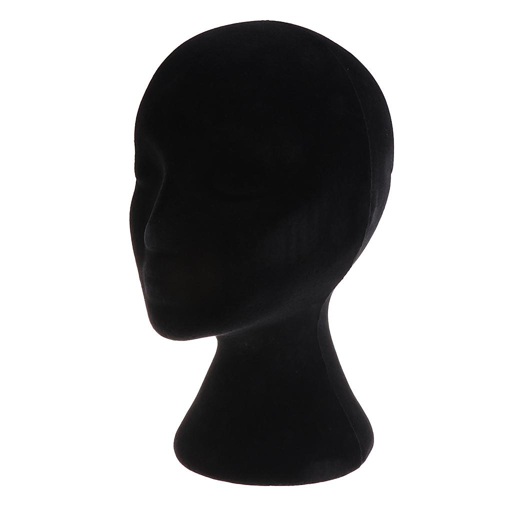 Nữ Bọt Biển Manikin Mô Hình đầu Tóc Giả Kính Hiển Thị đứng -Black