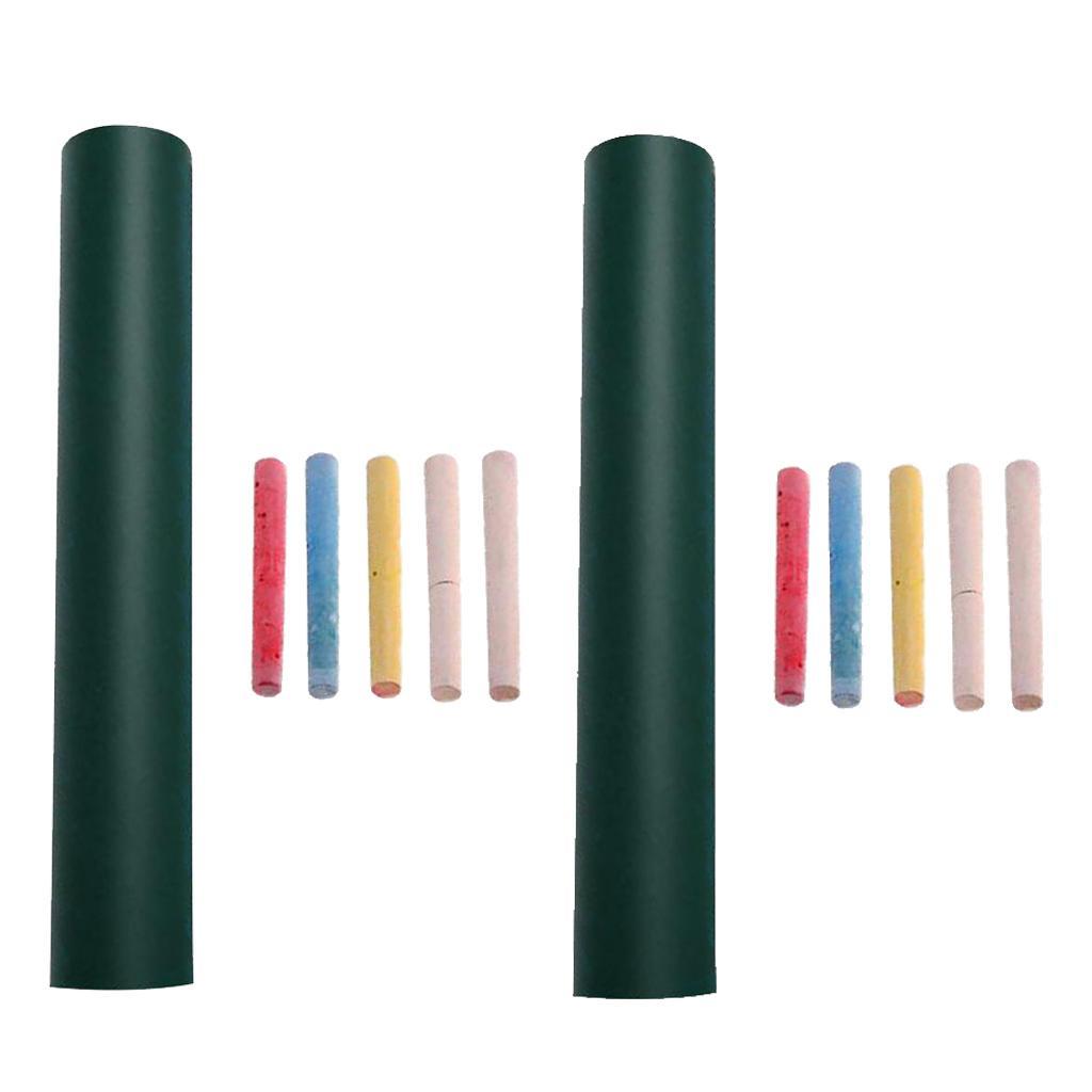 2 Pieces Large Blackboard Paper Roll Wall Decals Stickers Green