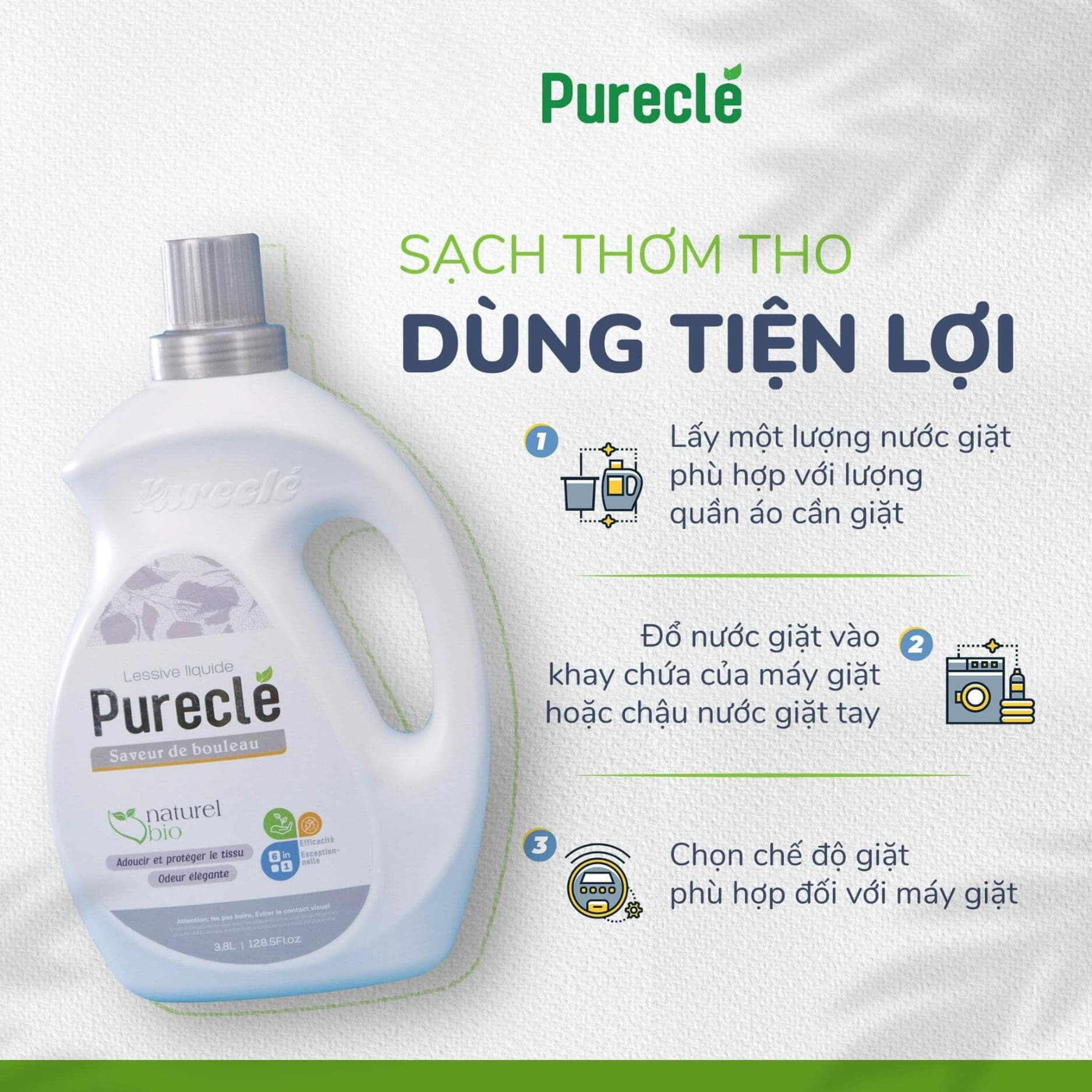 Nước giặt xả Pureclé