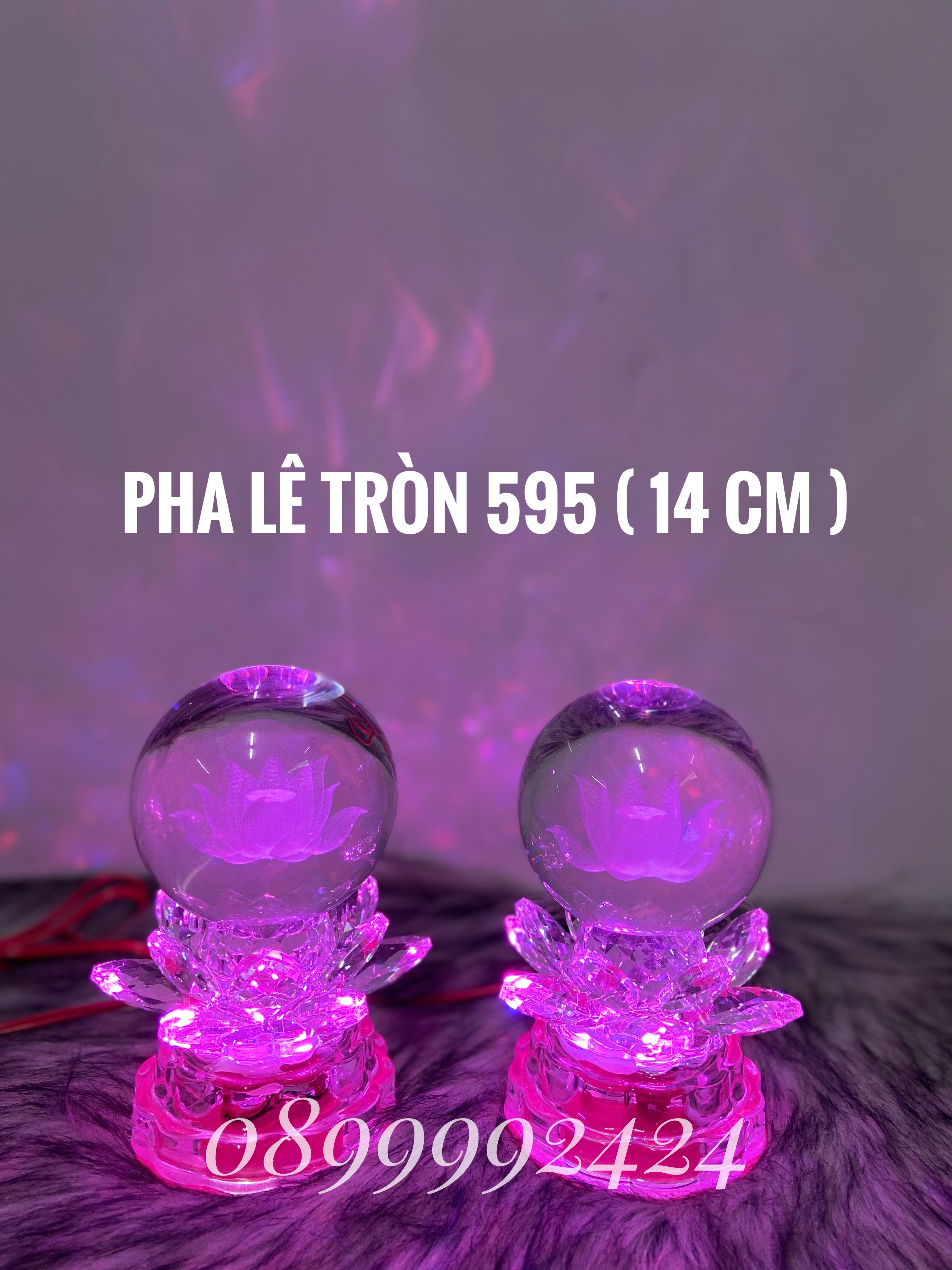 ĐÈN THỜ PHA LÊ CAO CẤP 595 ( 14 cm ) 1 CẶP