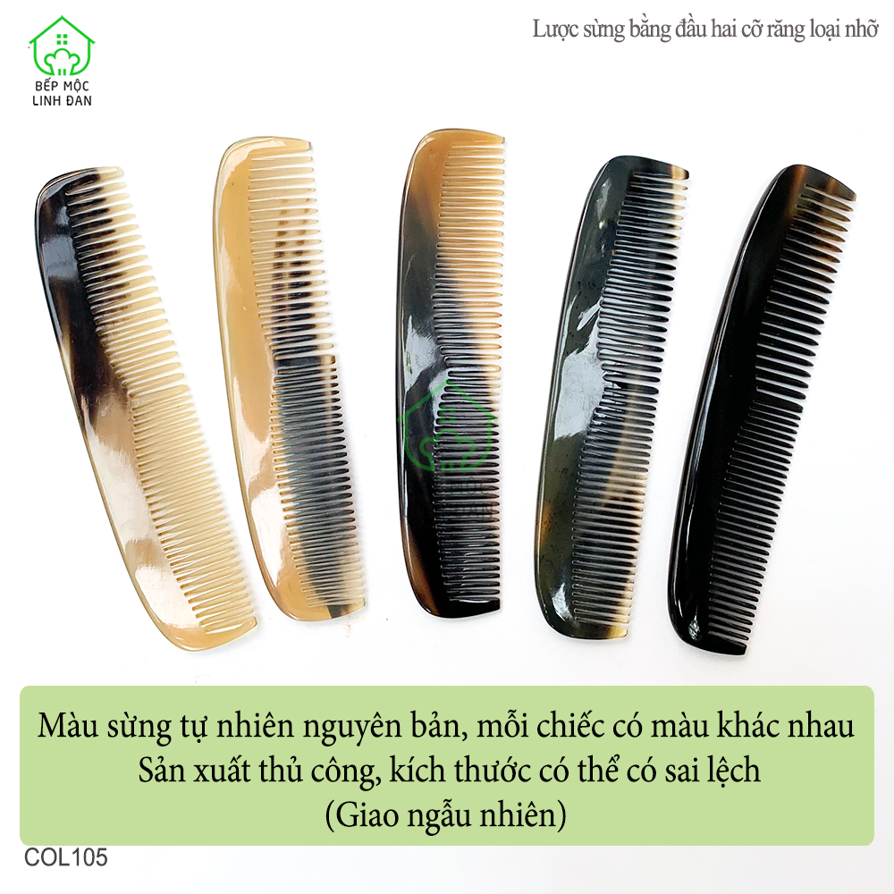 Lược Sừng Mẫu Bằng Đầu (Size: M - 15cm) Có 2 Loại Răng [COL105]