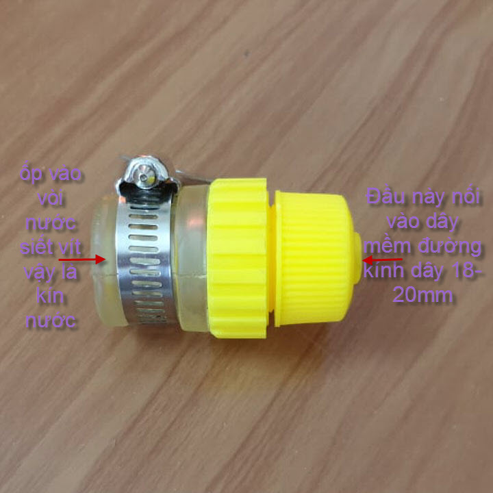 Nối nhanh cho vòi nước ra dây ống nước mềm ống 18 hoặc 20mm dùng tưới cây hay rửa xe