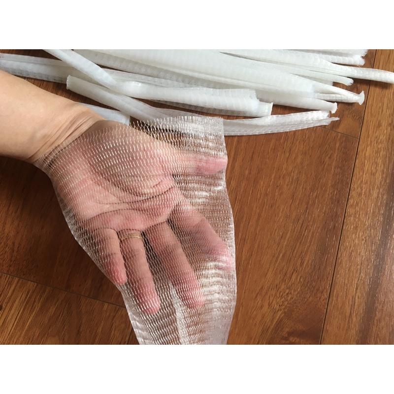 Túi lưới đựng hành tỏi, nông sản, sản phẩm màu trắng size nhỏ