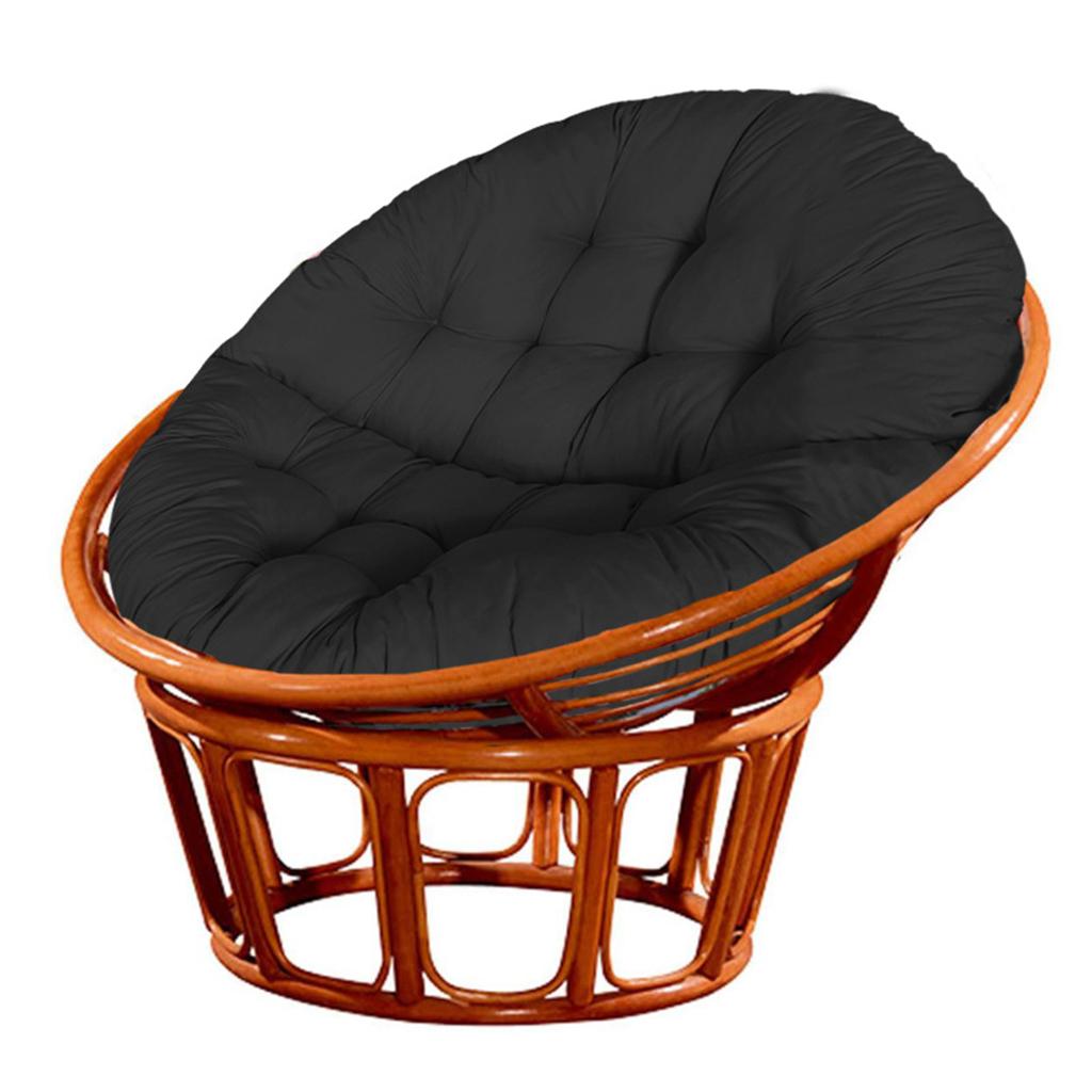 Swing Hanging Egg Rattan Chair Round Cushions Outdoor Garden Patio Hammock Black