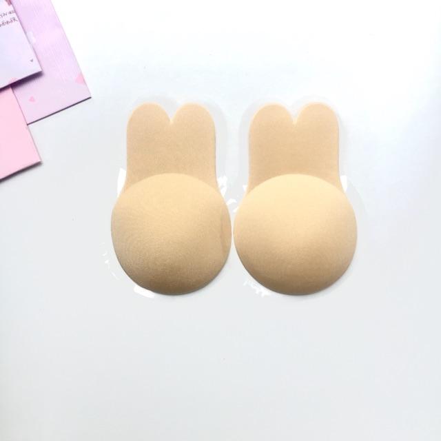 Miếng dán nâng cao ngực tai thỏ silicon bọc vải - 2 miếng