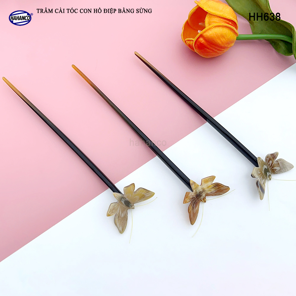 Trâm Cài Tóc Hồ Điệp Bằng Sừng HAHANCO Phụ Kiện Cài Tóc Cho Phái Nữ - HH638