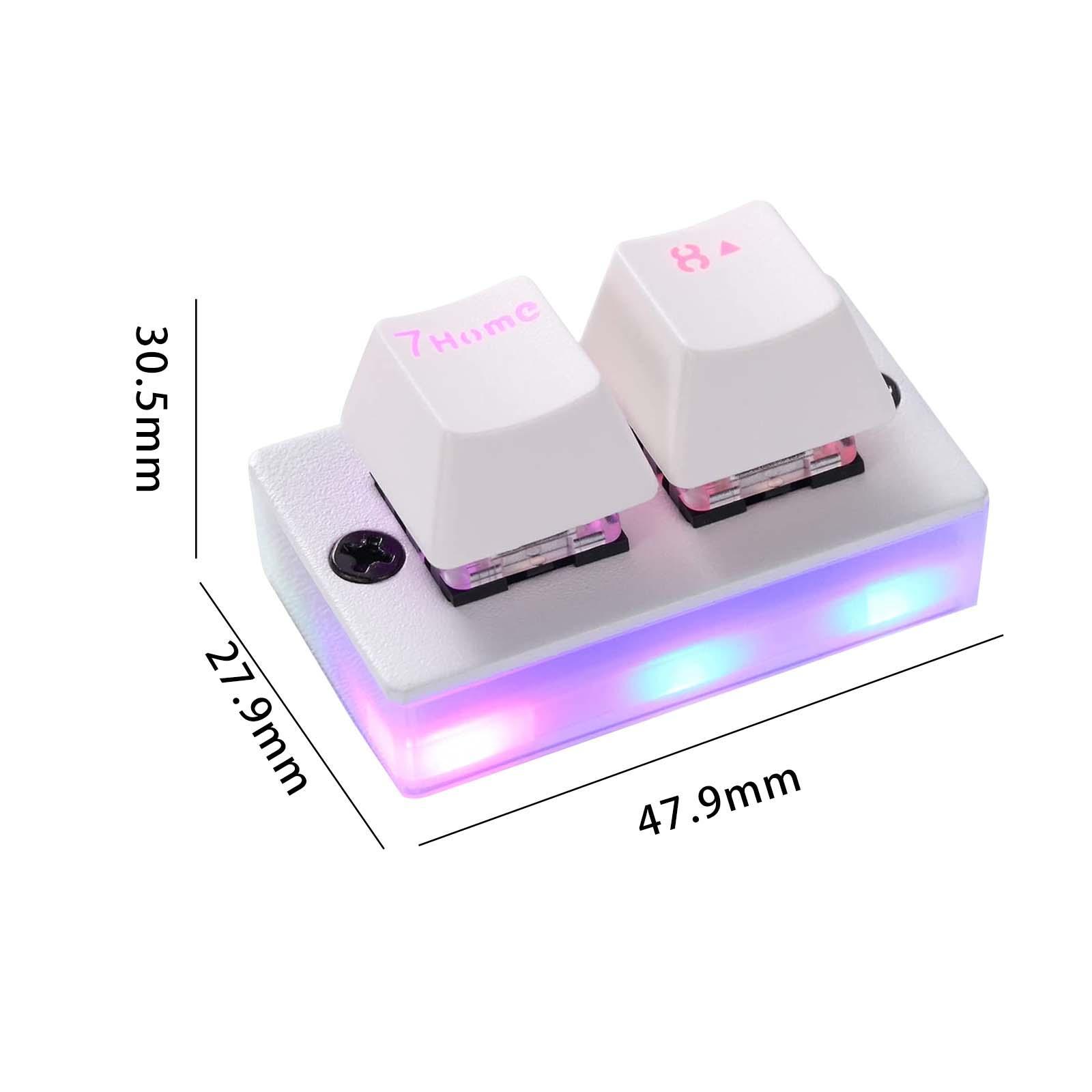 USB C Wired Mini 2 Key Keypad RGB LED Backlit Mechanical Gaming Keyboard for Laptop PC