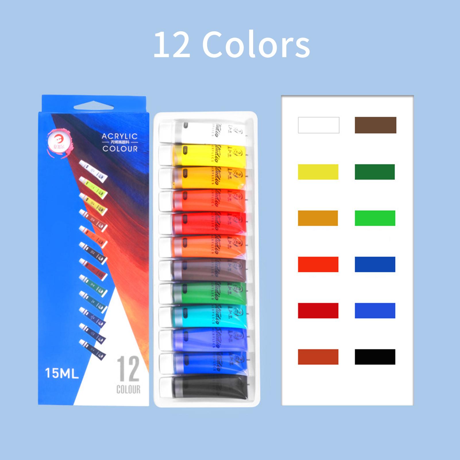 Paint Set 15ml Each Tube Waterproof Rich Pigments 24 Colors Art Supplies for Artist Painter DIY Wall Painting Crafts