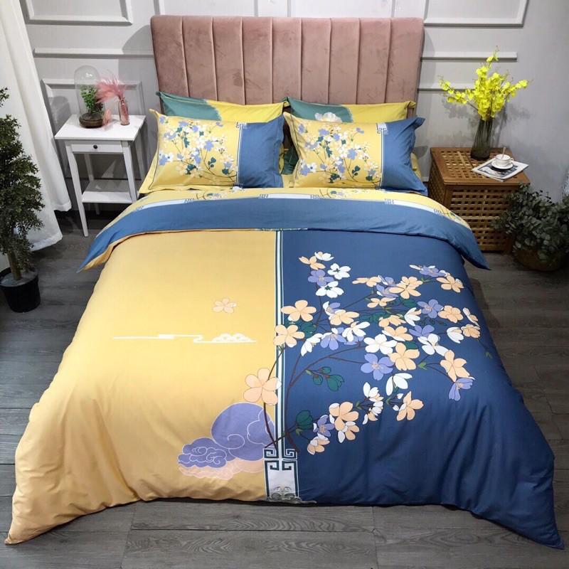 Bộ Chăn Ga Cotton Organic 100%cotton Hàng Nhập Khẩu Cao Cấp 4 Món