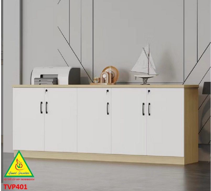Tủ hồ sơ văn phòng, tủ tài liệu thấp gỗ MDF TVP401 - NỘI THẤT LẮP RÁP VIENDONGADV