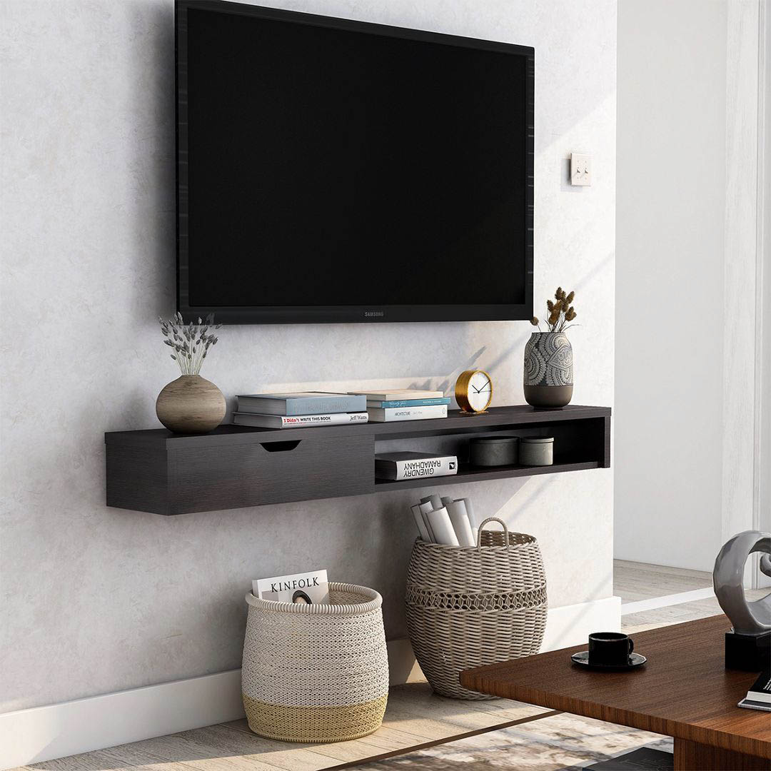 Kệ tivi gỗ hiện đại SMLIFE Tadao | Gỗ MDF dày 17mm chống ẩm | D150xR25xC18cm