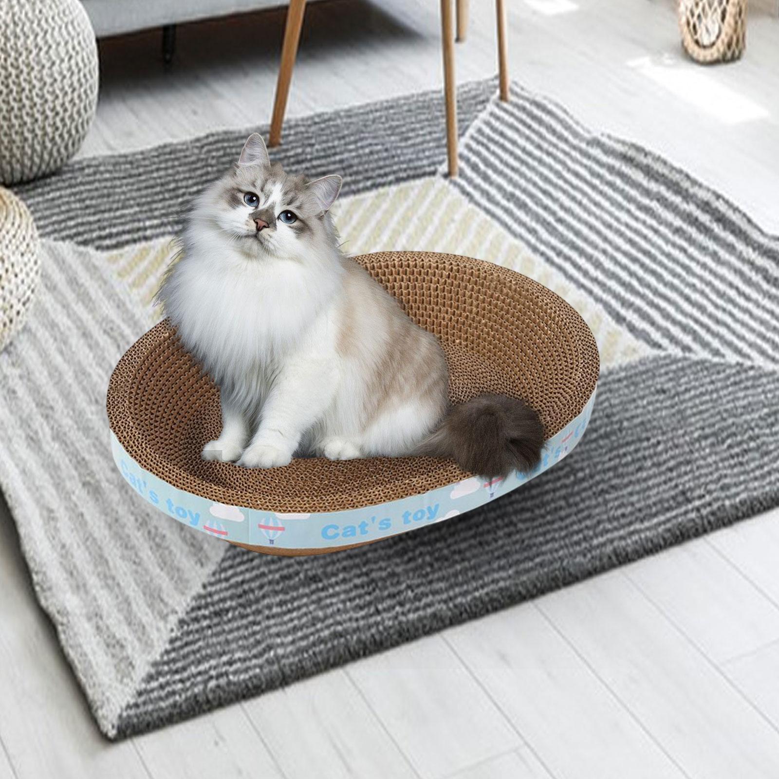 Oval Corrugated Scratch Pad Scratching Lounge Bed Cat Scratcher Cardboard for Play