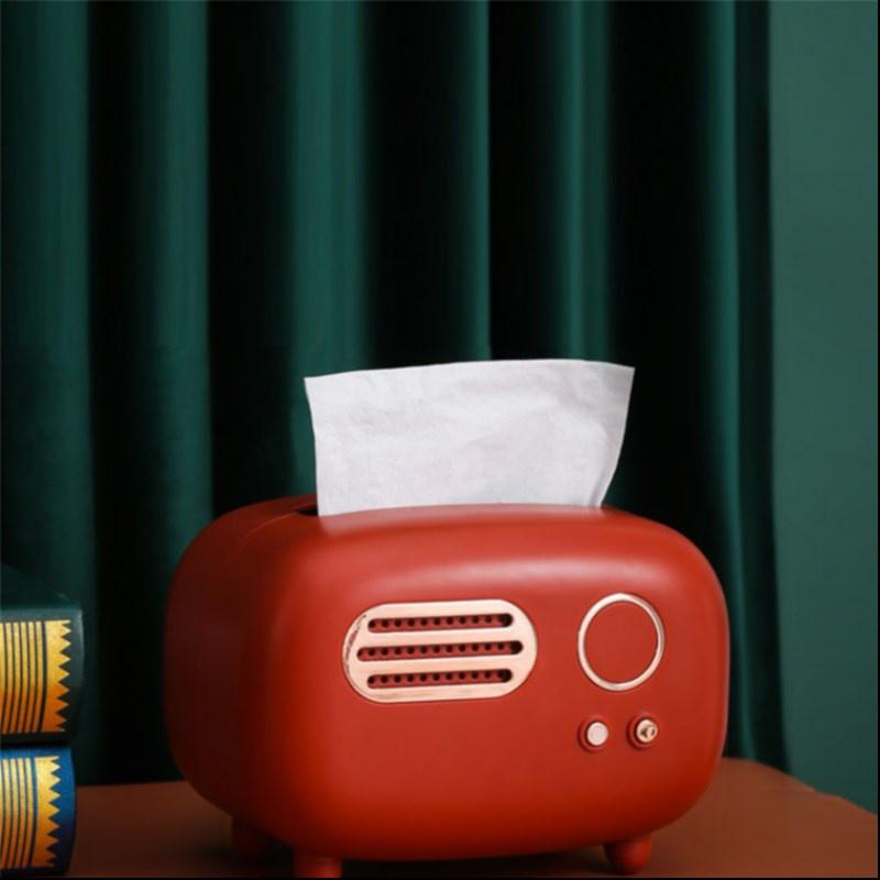 PVN33286 Hộp đựng khăn giấy để bàn hình radio cao cấp phong cách vintage - Radio Tissue Box T2