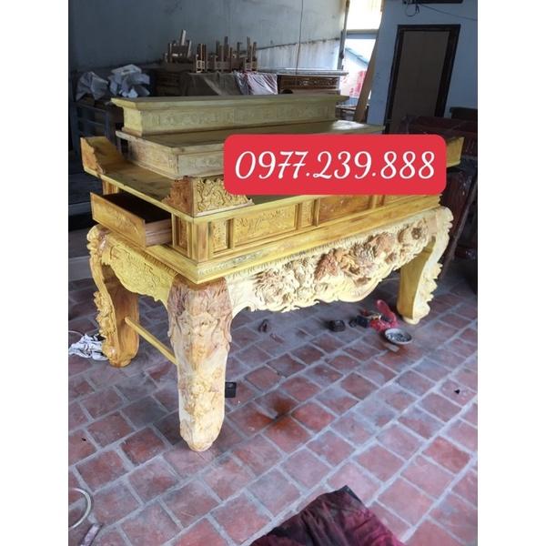 Sập thờ tam cấp bằng gỗ mít ta chân 18cm