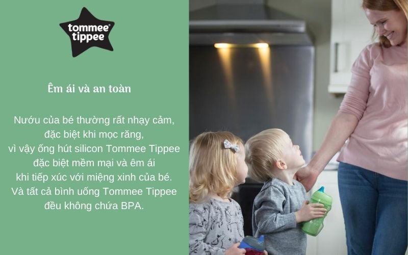 Bình uống nước giữ nhiệt có ống hút cho bé Tommee Tippee 260ml từ 12 tháng - Insulated Straw Xanh Lá