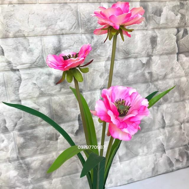 Hoa giả -Cành thược dược 3 bông lá lan