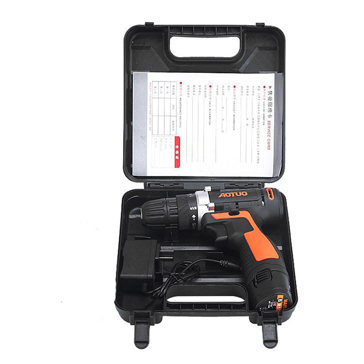 Bộ Máy Khoan Vặn Vít Không Dây Aotuo 12V 2 Chiều- Dùng Sạc
