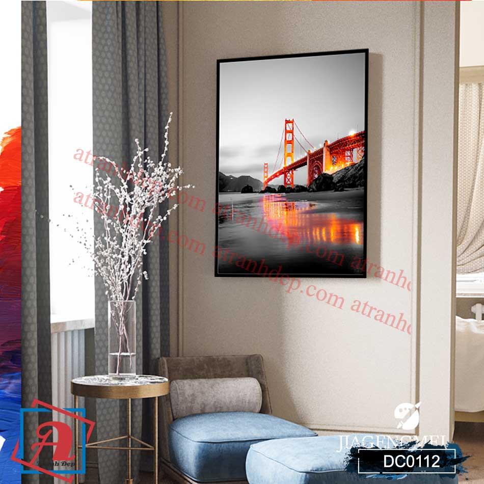 Tranh canvas treo tường Decor cầu và dòng sông- DC112
