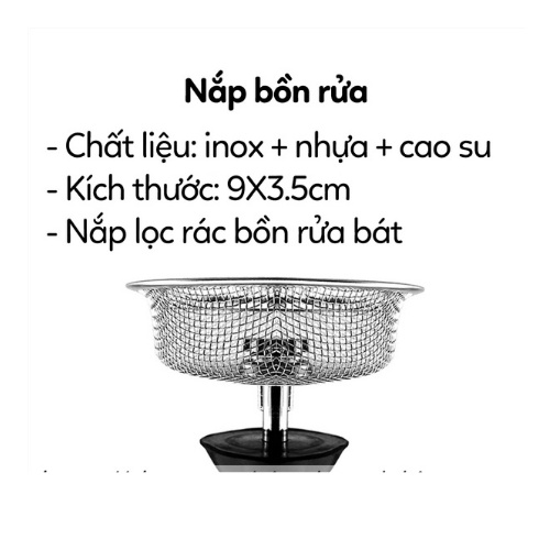 Nắp Lọc Rác Bồn Rửa Chén , Lọc rác inox bồn rửa chén