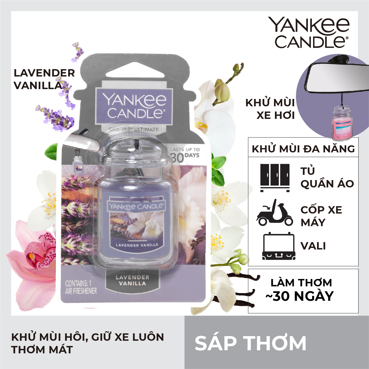 Sáp thơm xe Yankee Candle - Lavender Vanilla